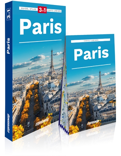 Paris : 3 en 1 : guide, atlas, carte laminée