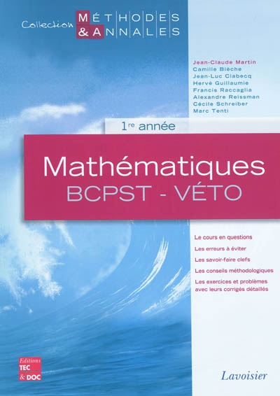 Mathématiques BCPST-Véto : 1re année, licences scientifiques