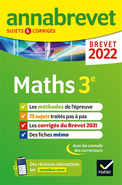 Maths 3e : brevet 2022