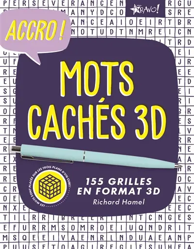 Mots cachés 3D : 155 grilles en format 3D