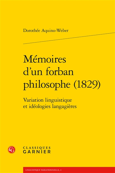 Mémoires d'un forban philosophe (1829) : variation linguistique et idéologies langagières