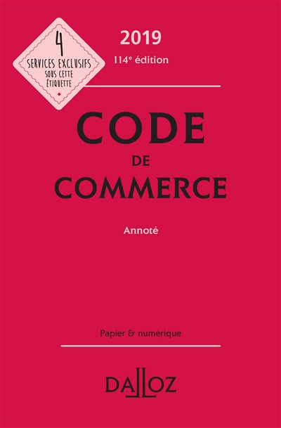 Code de commerce 2019, annoté