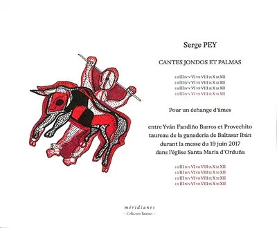 Cantes jondos et palmas : pour un échange d'âmes : entre Yvan Fandino Barros et Provechito, taureau de la ganaderia de Baltasar Iban, durant la messe du 19 juin 2017 dans l'église Santa Maria d'Orduna