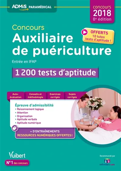 Concours auxiliaire de puériculture, entrée en IFAP : 1.200 tests d'aptitude : 2018