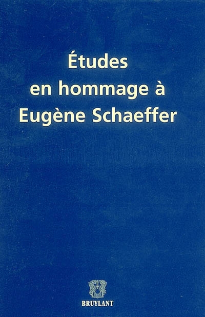Etudes en hommage à Eugène Schaeffer