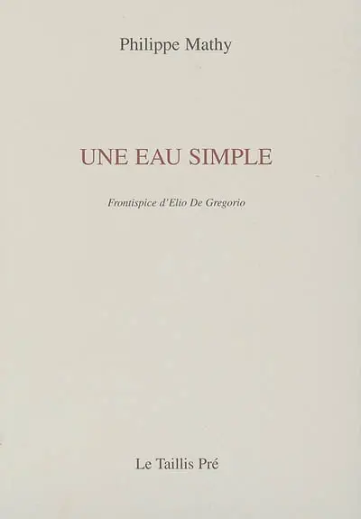 Une eau simple