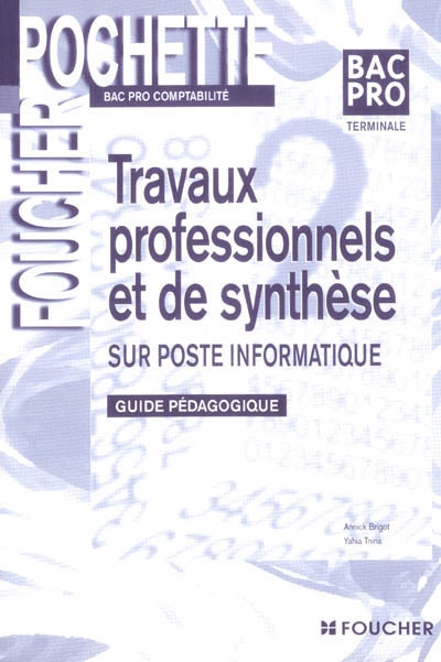 Travaux professionnels et de synthèse sur poste informatique, bac pro comptabilité, terminale : guide pédagogique