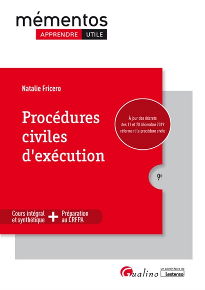 Procédures civiles d'exécution : cours intégral et synthétique + préparation au CRFPA