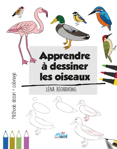 Apprendre à dessiner les oiseaux : méthode dessin + coloriage