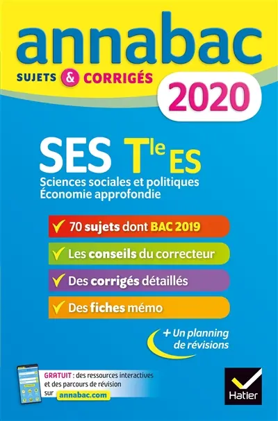 SES, terminale ES : sciences sociales et politiques, économie approfondie : 2020