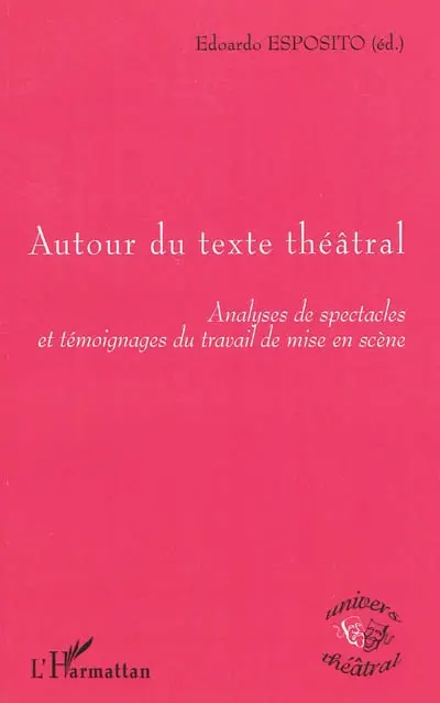 Autour du texte théâtral : analyses de spectacles et témoignages du travail de mise en scène