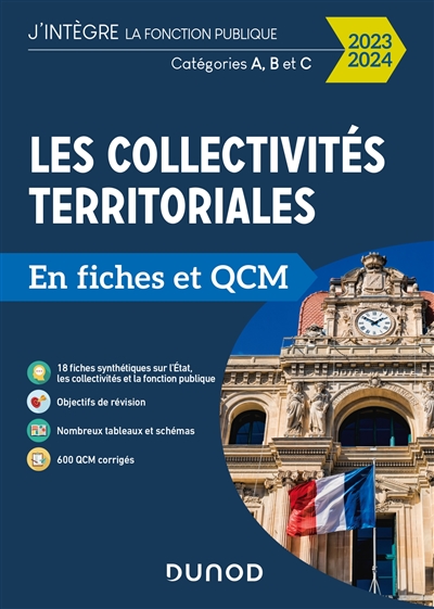Les collectivités territoriales en fiches et QCM 2023-2024 : catégories A, B et C
