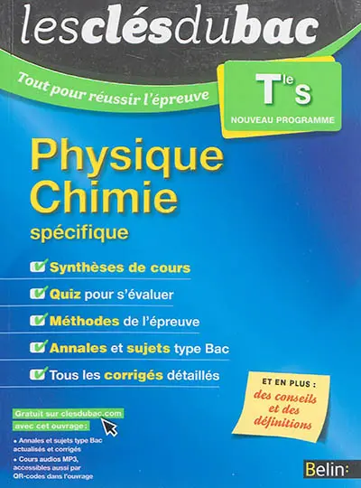 Physique chimie terminale S, spécifique : nouveau programme