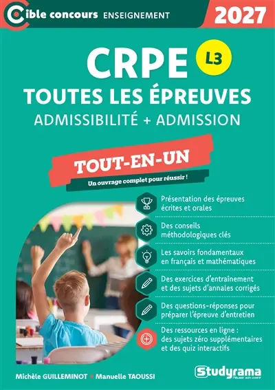 CRPE, toutes les épreuves : admissibilité + admission : L3, tout-en-un, 2027
