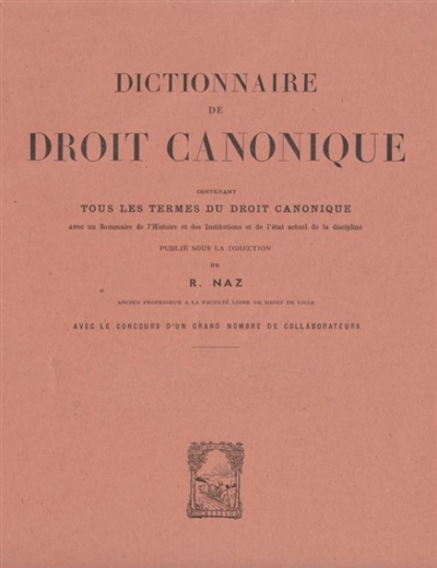 Dictionnaire de droit canonique