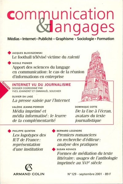 Communication & langages, n° 129. Internet vu du journalisme