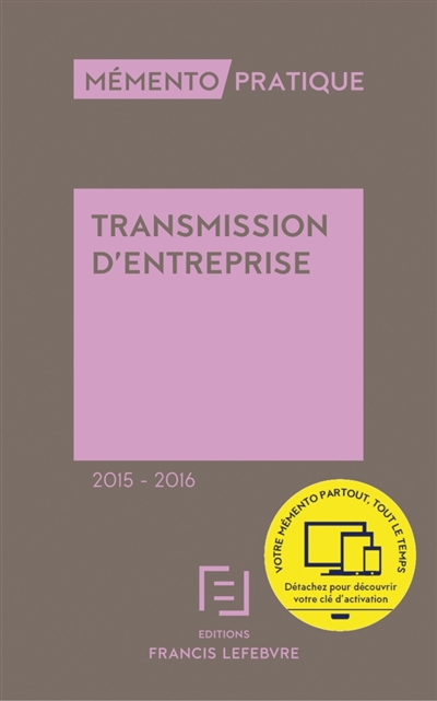 Transmission d'entreprise, 2015-2016