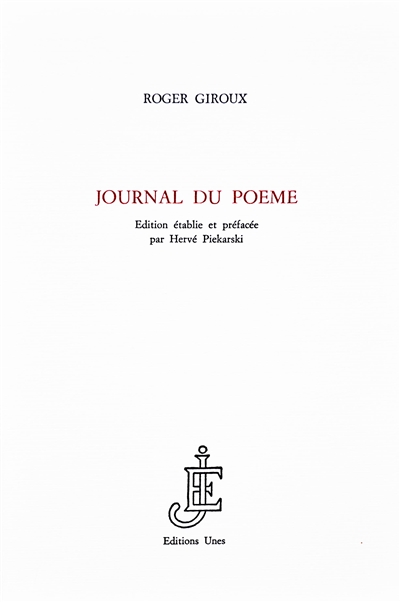 Journal du poème