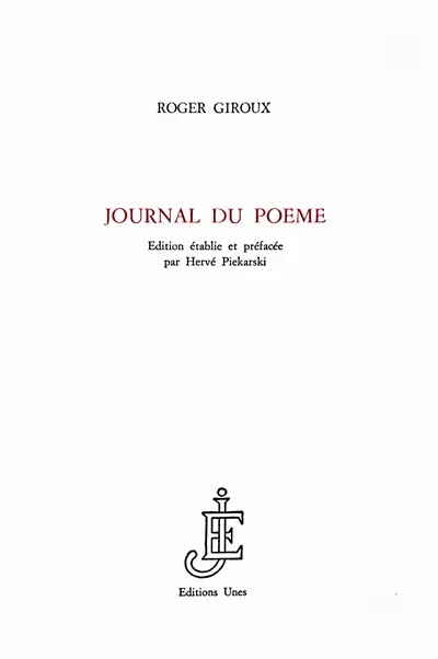 Journal du poème