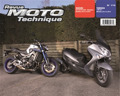 Revue moto technique, n° 176. Suzuki Burgman 125 (14-15) + Yamaha MT09 (14-15)