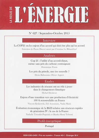 Revue de l'énergie, n° 627