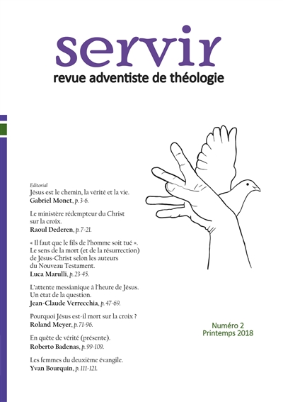 Servir : Revue adventiste de théologie : Numéro 2, Printemps 2018