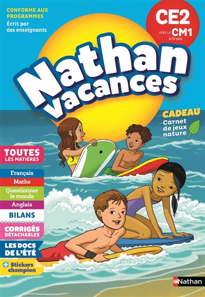 Nathan vacances, CE2 vers le CM1, 8-9 ans : toutes les matières