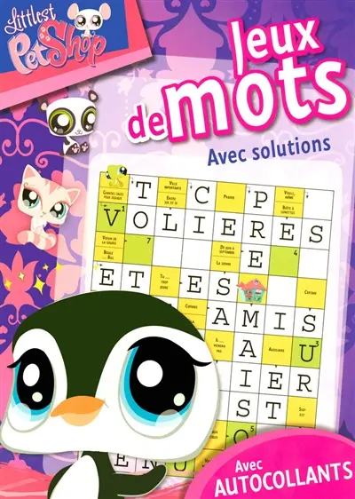 Littlest Petshop, jeux de mots avec solutions : des mots fléchés, des mots cachés, des messages codés