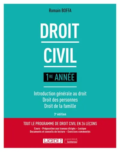 Droit civil : 1re année : introduction générale au droit, droit des personnes, droit de la famille
