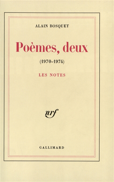poèmes deux, 1970-1974