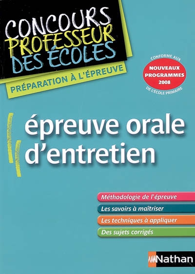 Epreuve orale d'entretien : préparation à l'épreuve