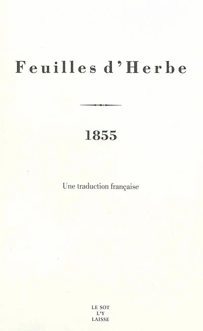 Feuilles d'herbe : 1855