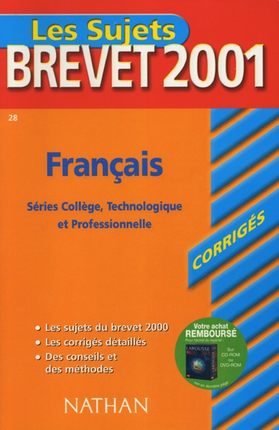 Français : séries collège, technologique et professionnelle
