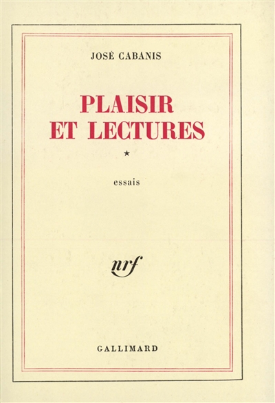 Plaisir et lectures. Vol. 1