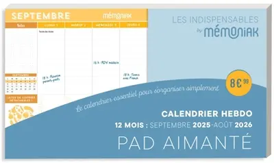 Pad aimanté hebdomadaire 2025-2026