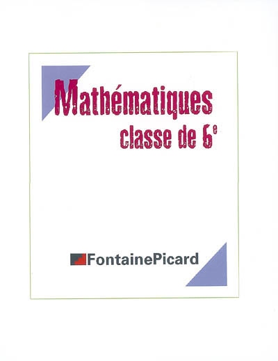Mathématiques, classe de 6e : programme 2006