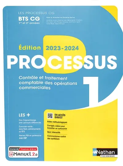Processus 1 BTS CG 1re et 2e années : contrôle et traitement comptable des opérations commerciales : livre + licence élève