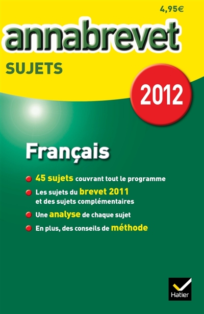 Français, séries générale, technologique et professionnelle, 2012