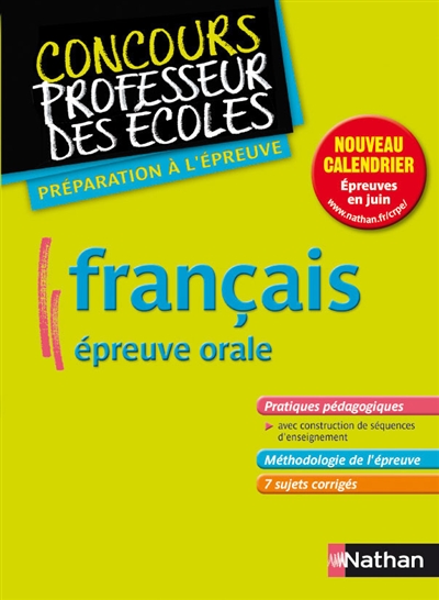 Français, épreuve orale : nouveau concours, formation master 2 : préparation à l'épreuve