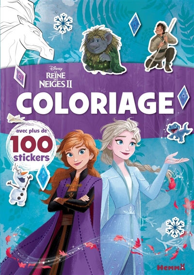 la reine des neiges ii : coloriage avec plus de 100 stickers