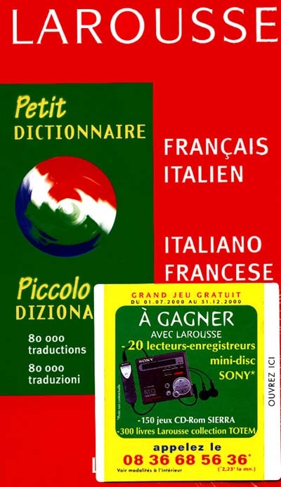 Petit dictionnaire français-italien, italiano francese