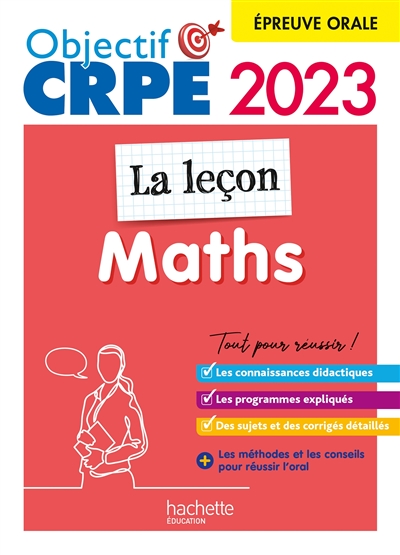 Maths, la leçon : épreuve orale : 2023