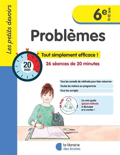 Problèmes 6e, 11-12 ans : 26 séances de 20 minutes