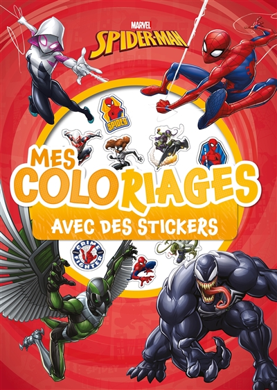 Spider-man : mes coloriages avec des stickers
