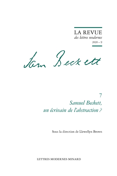 Samuel Beckett. Vol. 7. Samuel Beckett, un écrivain de l'abstraction ?