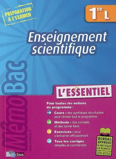 Enseignement scientifique : 1re L