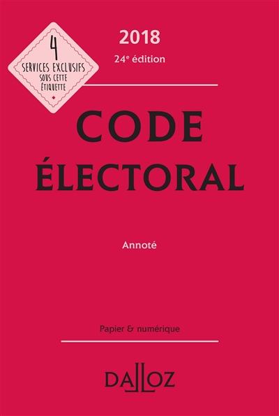 Code électoral 2018, annoté