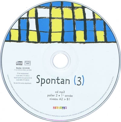 Spontan 3, palier 2, 1re année, niveau A2-B1 : CD MP3 de remplacement