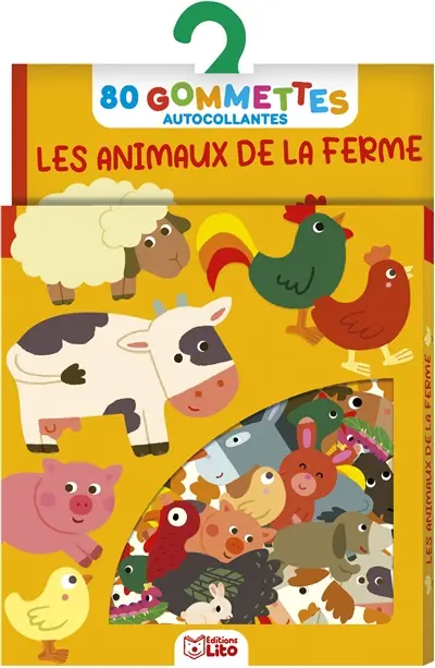 Les animaux de la ferme : 80 gommettes autocollantes