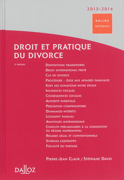 Droit et pratique du divorce 2013-2014